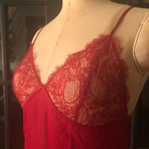 Stella McCartney Sheer Red Lace Slip 90s